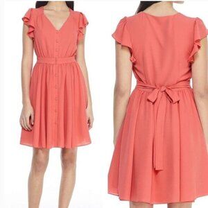 Gal meets glam Bree flutter sleeves dress size 0